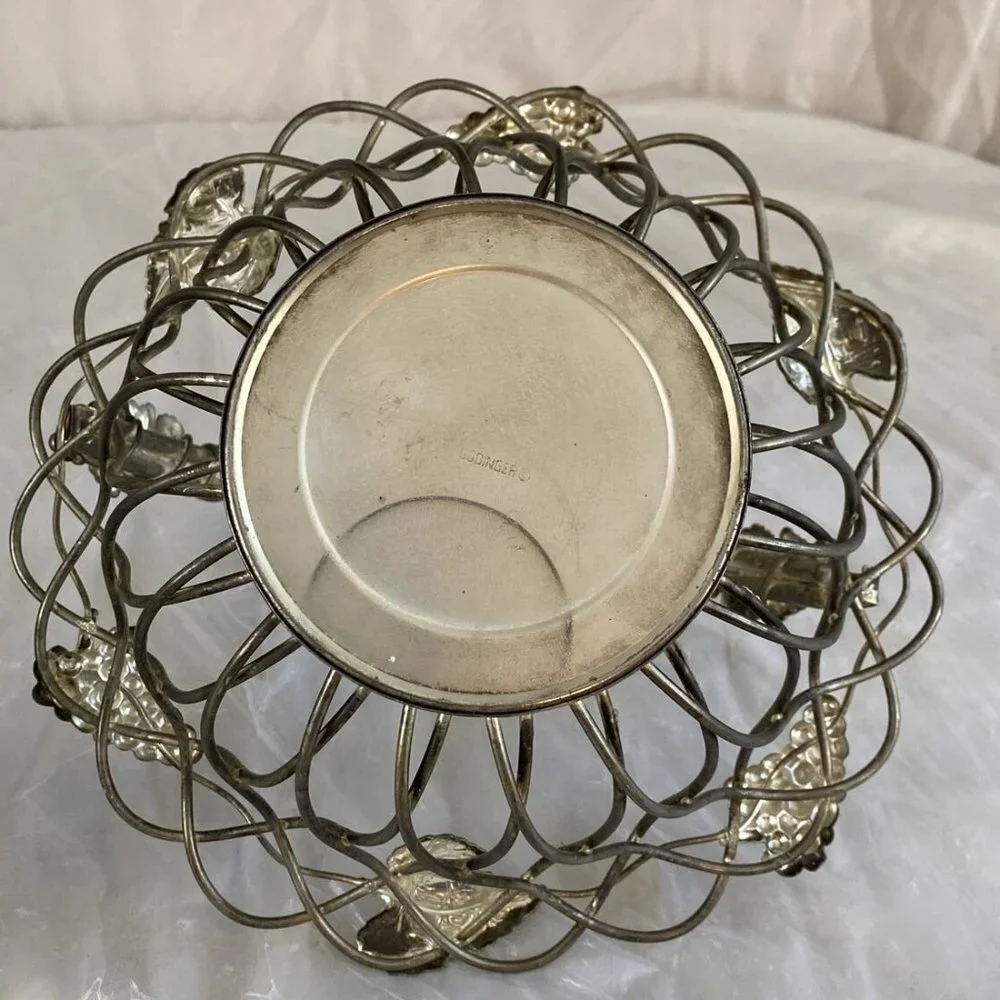 Vintage Godinger Silver Art Grape Leaf Basket Silverplate Fruit Centerpiece‎
